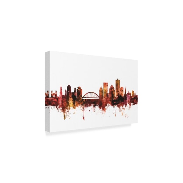 Michael Tompsett 'Rochester New York Skyline Red' Canvas Art,22x32